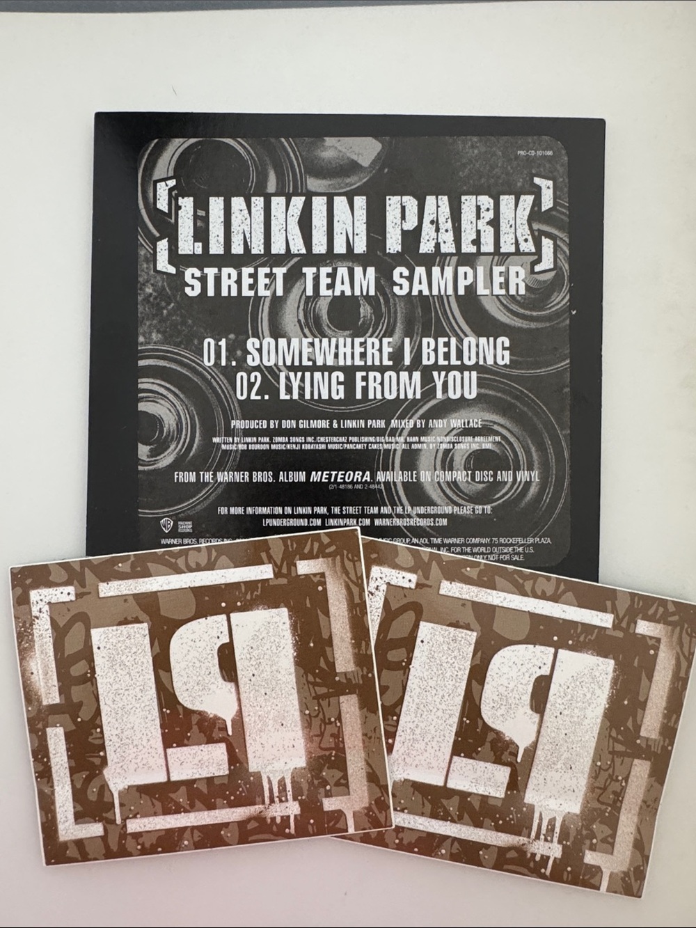 Linkin Park Street Team Sampler Promo CD with 2 Stickers